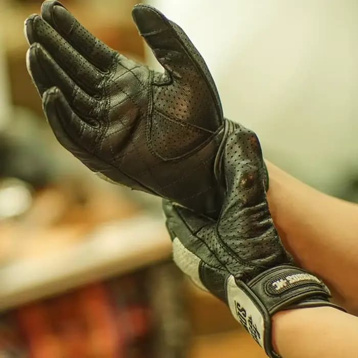 UGLYBROS gants de moto en cuir d'été doigt complet respirant
