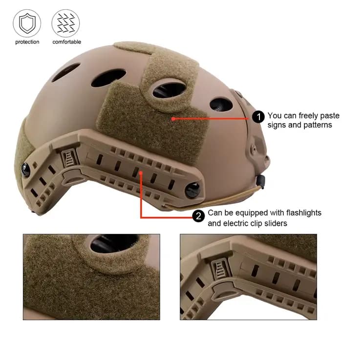 Casque tactique Airsoft BOOIU avec bouton réglable