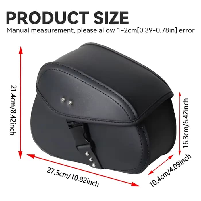Sacoches de moto noires en cuir PU