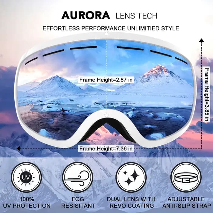 Lunettes de ski, Sports de neige d'hiver avec masque de ski Anti-buée à Double lentille
