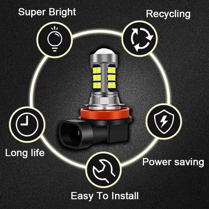 2 ampoules antibrouillard avant LED, accessoires pour Fiat 500 500C 500L 500X 2007-2018 2007 2008 2009 2010 2011 2012 2013 2014 2015 2016