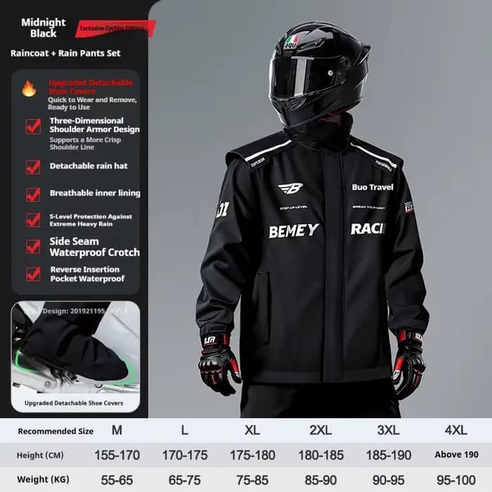 Combinaison de pluie pour moto