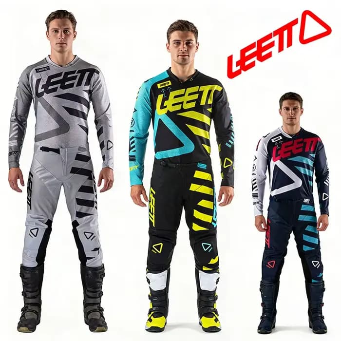 Ensemble d'équipement de motocross gris