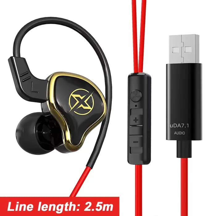 Casque de jeu USB avec Microphone, écouteurs filaires avec télécommande, suppression du bruit, diaphragme PET pour PC, ordinateur, PS4, PS5