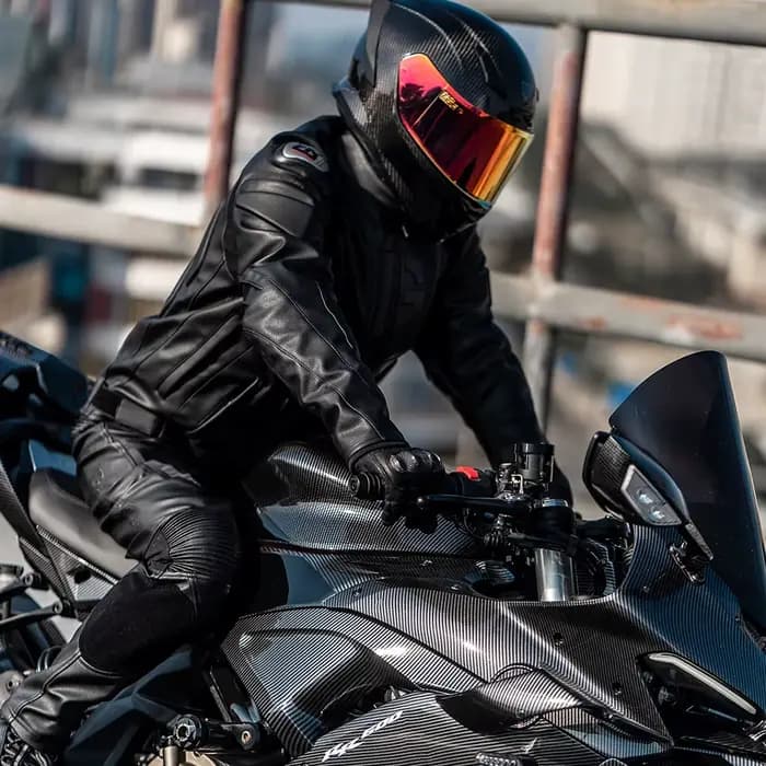 GHOST RACING hiver Moto veste en cuir Chaqueta