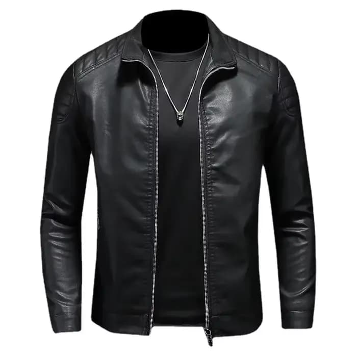 Hommes veste en cuir PU moto Streetwear Baseball extérieur Bomber manteau décontracté