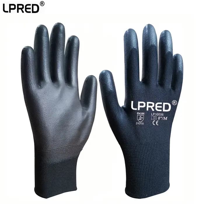 12 paires/24 pièces PU Nitrile Nylon coton gants de travail paume enduit