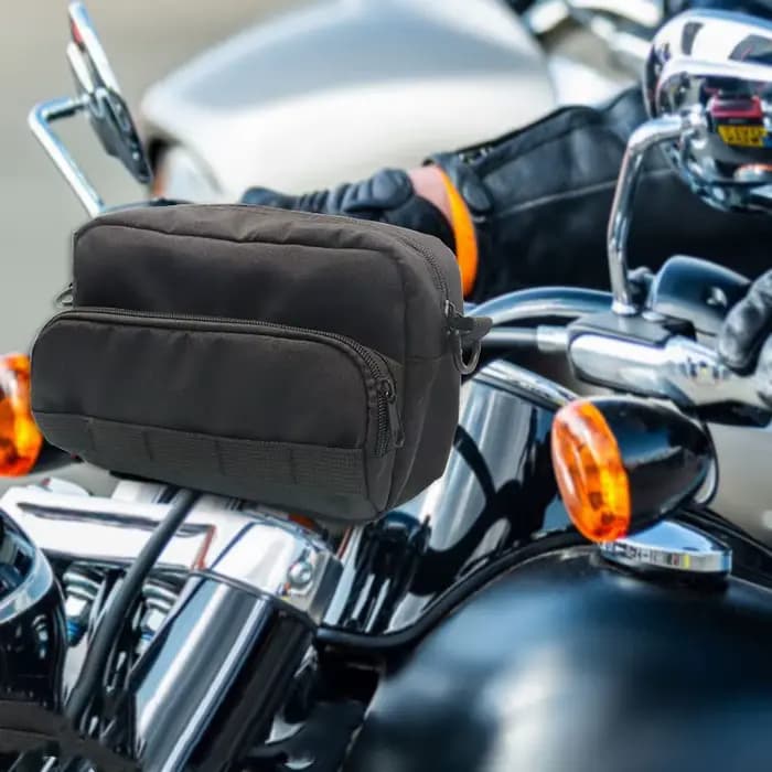 Sac de guidon de moto, sac à outils de moto, sac de fourche de moto, sac d'accessoires de rangement avant, sac à bandoulière, sac de taille