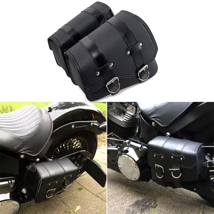 Sacs de selle latéraux de moto en cuir PU