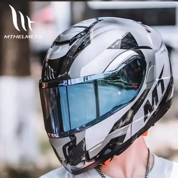 Casque de Moto d'origine MTHELMETS Capacete MT ATOM SV casques modulaires hommes femmes Double lentilles