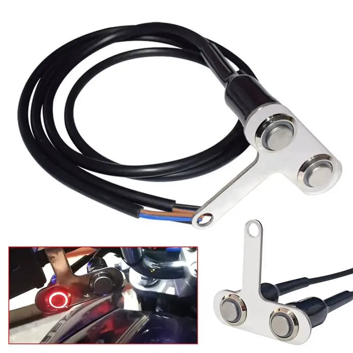 Interrupteur LED pour moto à Double tête en acier inoxydable