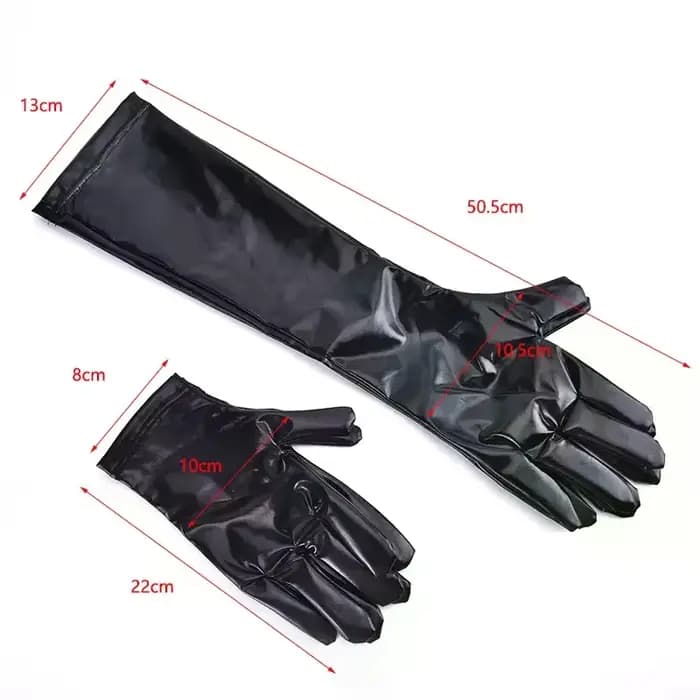 Punk Rock HipHop Jazz Disco danse gant argent Sexy extensible en cuir PU maigre Long gant brillant métallique mitaine Cosplay accessoire