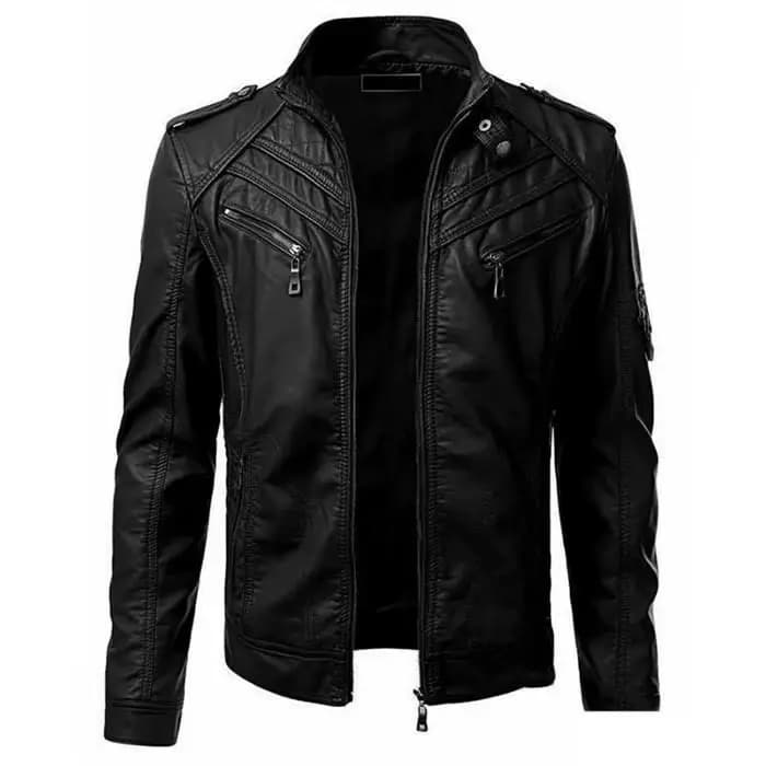 KIDWHXR Blouson en cuir pour homme