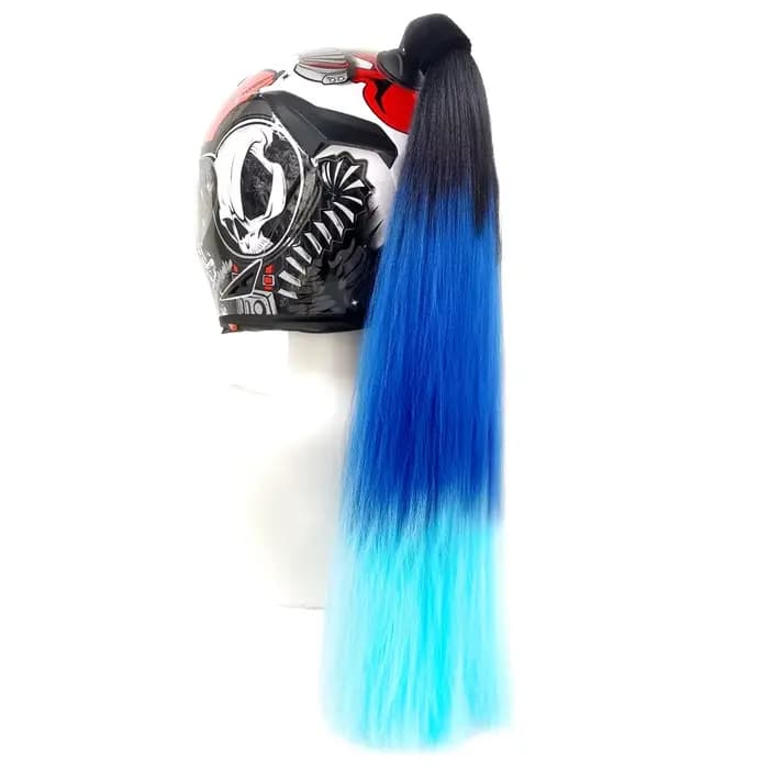 Grande tresse détachable à ventouse pour décoration de casque de moto