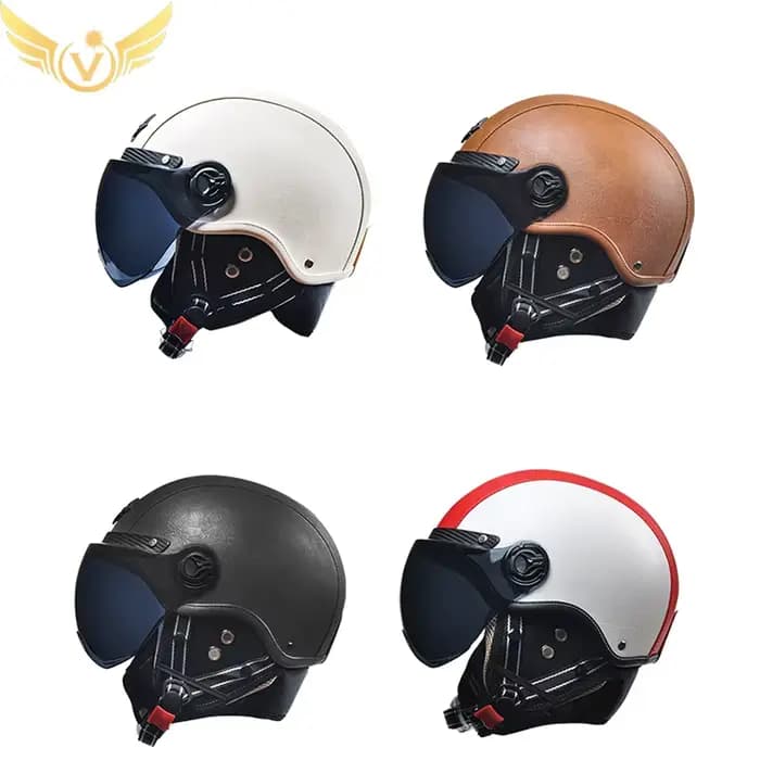 AD – demi-casque de MOTO rétro pour hommes