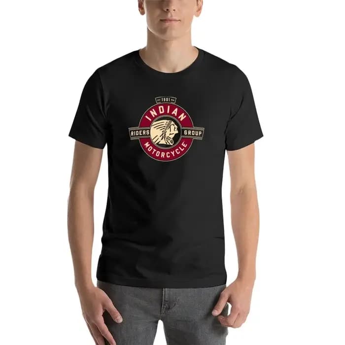 T-shirt de moto vintage indien pour hommes