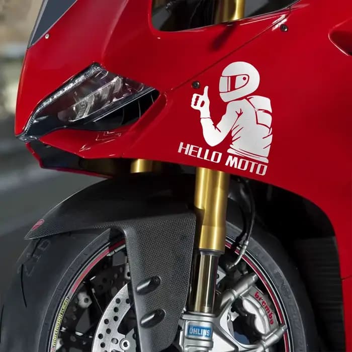 Autocollant de Moto Hello Moto réfléchissant
