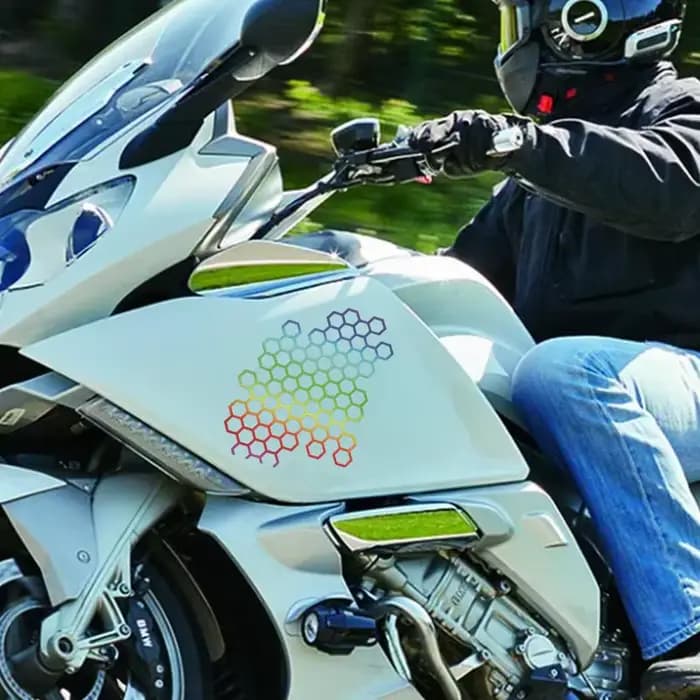 Autocollant moto nid d'abeille casque décalcomanies autocollants