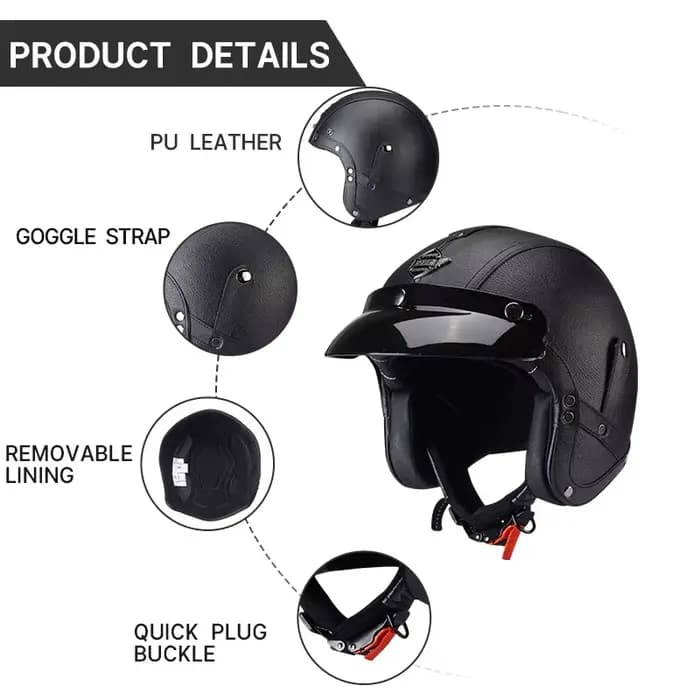 Casque de moto rétro classique allemand