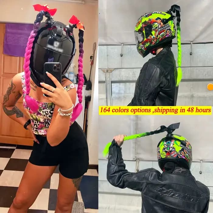 24 pouces Tresses de casque moto