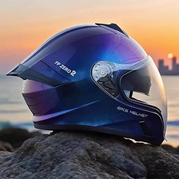 Casque de moto modulaire intégral pour adulte certifié DOT 3C avec double visière anti-UV à dégagement rapide