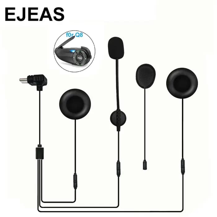 Casque d'interface type-c pour interphone de casque de moto EJEAS Q8