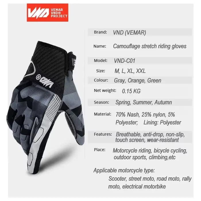 Vemar-Gants de moto pour femmes