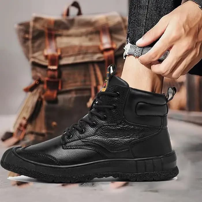 Bottes d'équitation de moto noires pour hommes