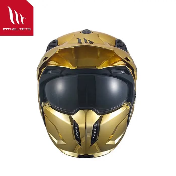 Nouveaux casques modulaires Mt Streetfight M-Xxxl or massif/argent dégagement rapide galvanoplastie Motocross 3/4 casque ouvert brillant