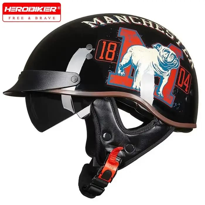 Casque de moto classique allemand avec visières HD
