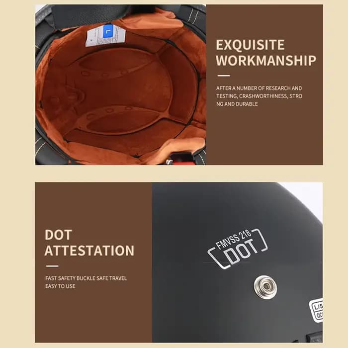 Casque de moto ouvert rétro pour hommes et femmes