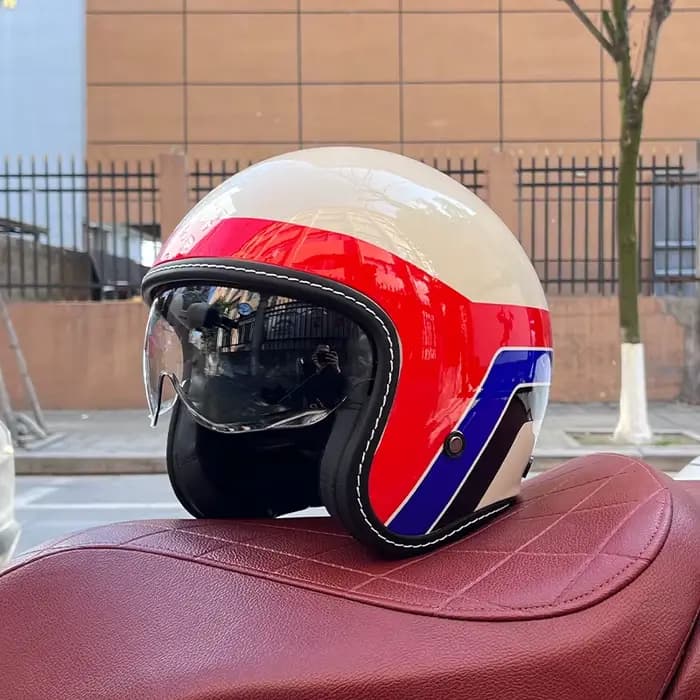 Demi-Casque de Moto Rétro pour Homme et Femme