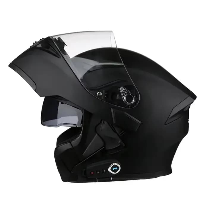 Nouveau casque Bluetooth visière rabattable double lentille Casco Moto Cool