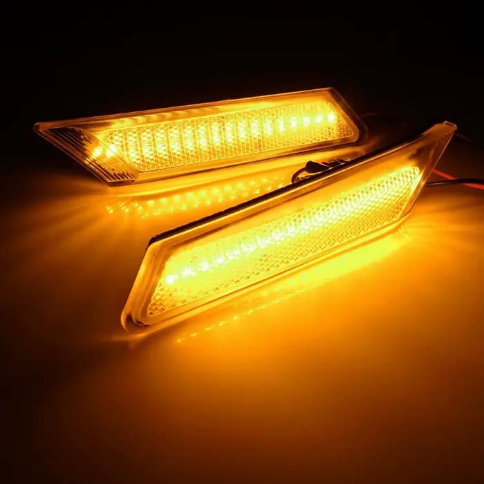 Indicateur LED ambre marqueur latéral répéteur lumière lentille transparente pour 2005-2008 Porsche Boxster Cayman 987 Carrera 911 997 2005-2012