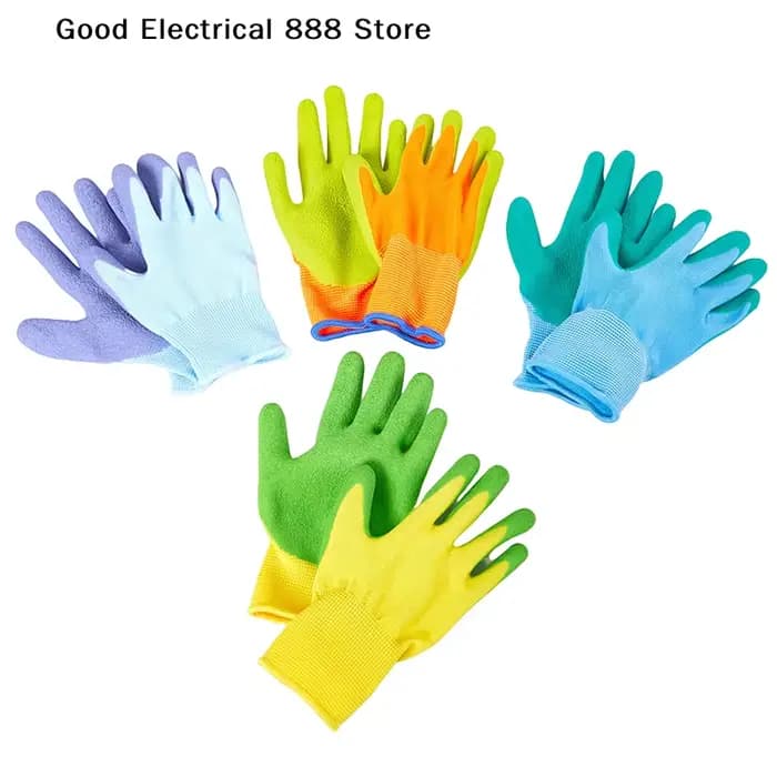【GE】Gants de protection pour enfants, durables, imperméables, antidérapants, pour le jardin, le travail, les enfants, en latex, résistants aux perforations, pour la cuisine