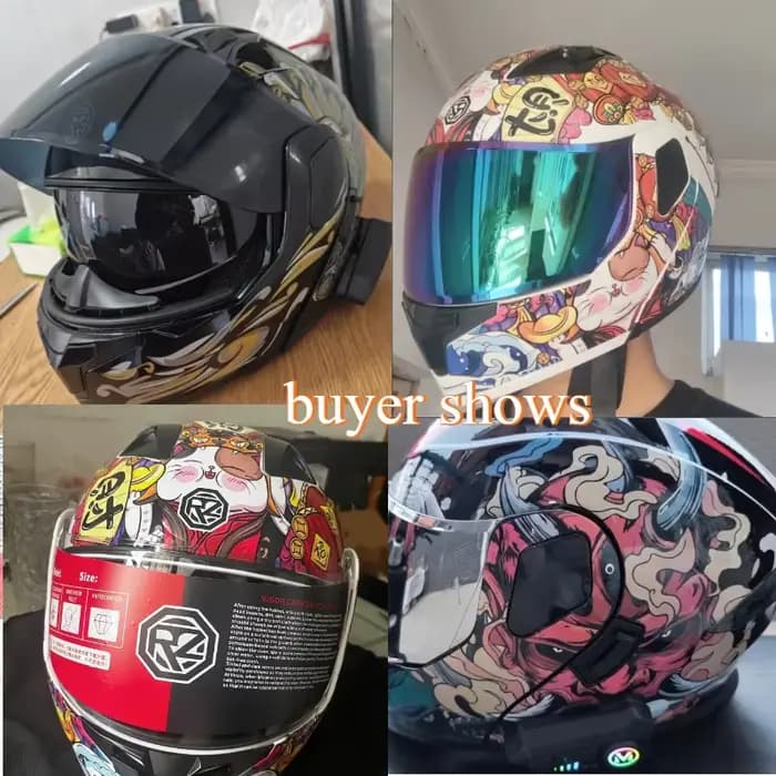 Nouveau casque de course professionnel de moto rabattable matériau ABS casques Bluetooth modulaires à double lentille