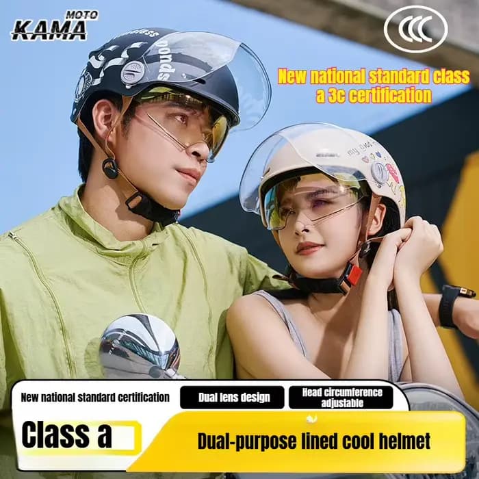 Casque de moto rétro RNG avec double visière solaire