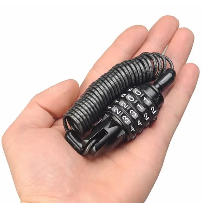 Serrure de casque de moto avec câble en fil d'acier