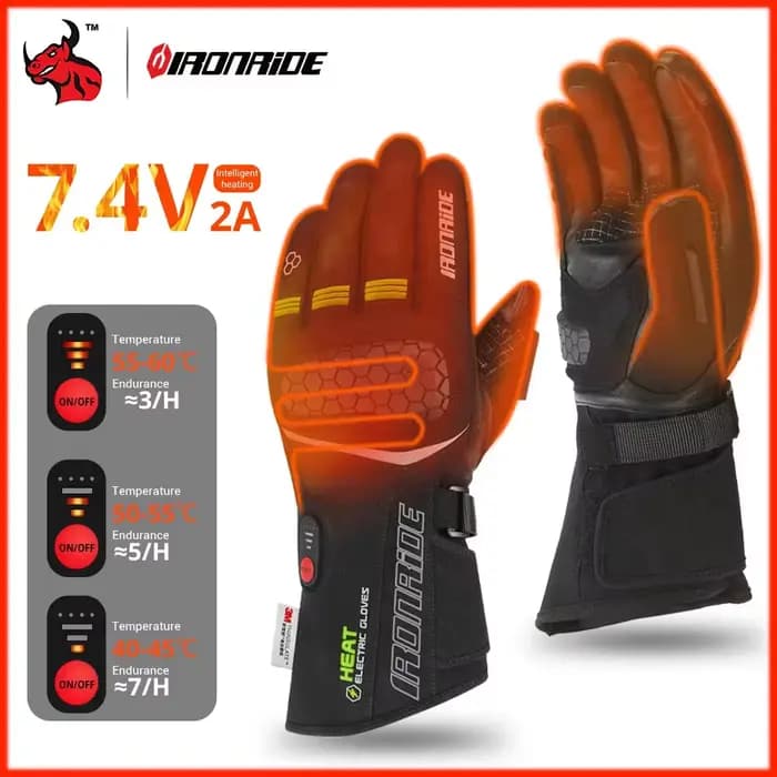 Gants chauffants d'hiver pour moto