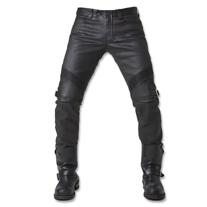 Pantalon de moto avec revêtement ciré à l'huile coupe-vent