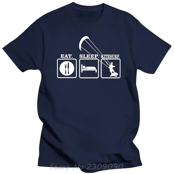 Manger dormir KITESURF T-SHIRT kitesurf embarquement surfinger Cool t-shirts coton T-SHIRT hommes Streetwear surdimensionné T-SHIRT
