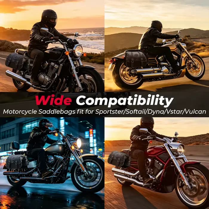 Sacs de selle de moto rétro en cuir PU