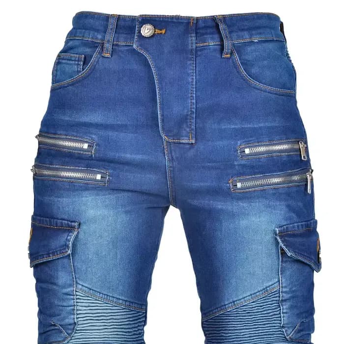 Nouveau pantalon de Motocross Double fermeture éclair Style métal Moto hommes pour femme jean d'équitation en plein air