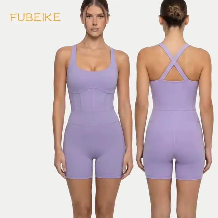 Combinaison de sport une pièce sans manches pour femme, ensemble de yoga et fitness, combinaison de sport push-up pour femme