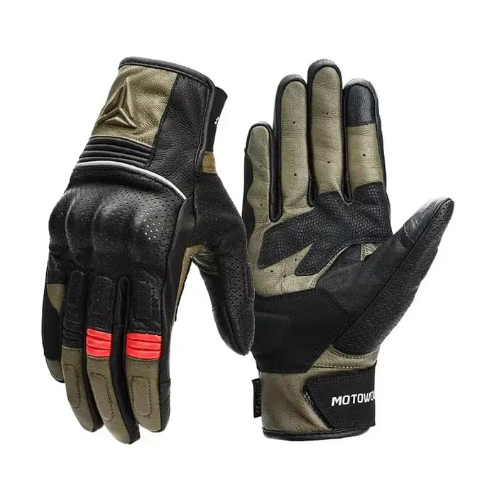 Gants de moto en cuir approuvés CE pour hommes
