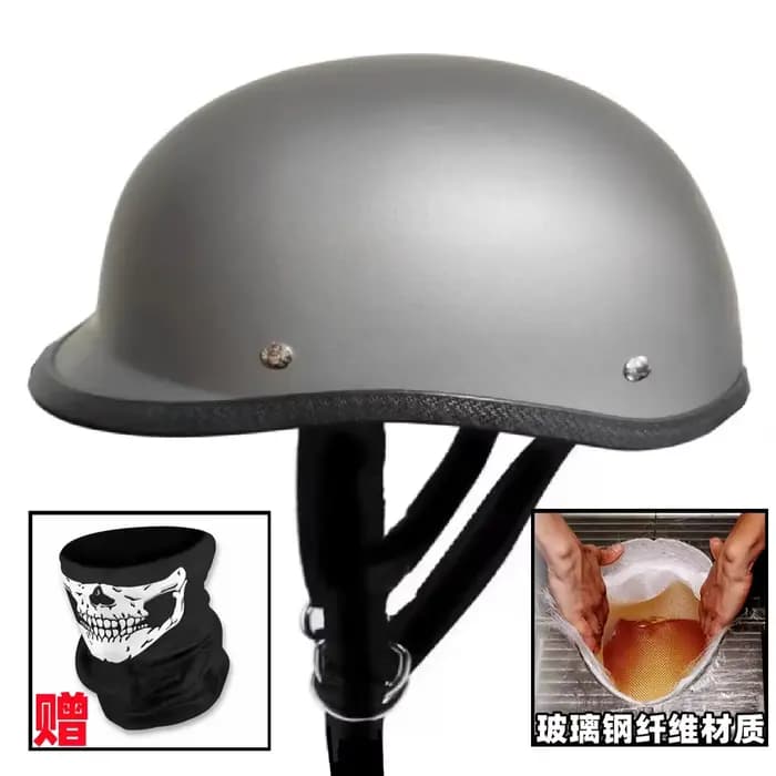 Casque de moto rétro en fibre de verre pour homme