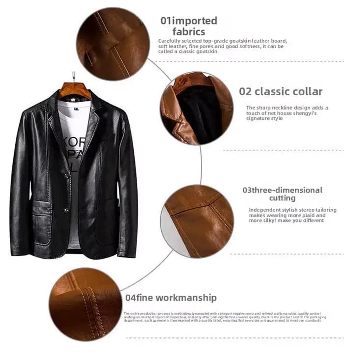 Blouson en cuir pour homme