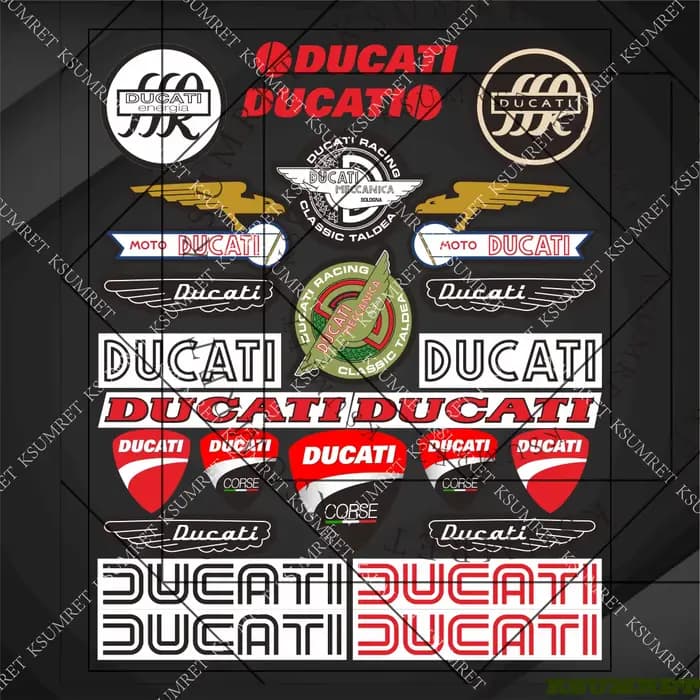 Autocollants en vinyle pour moto Ducati, kit de logos pour réservoir