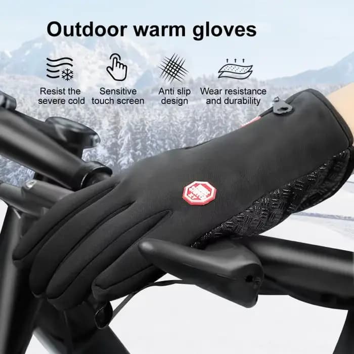 Gants d'hiver pour hommes imperméables coupe-vent froid