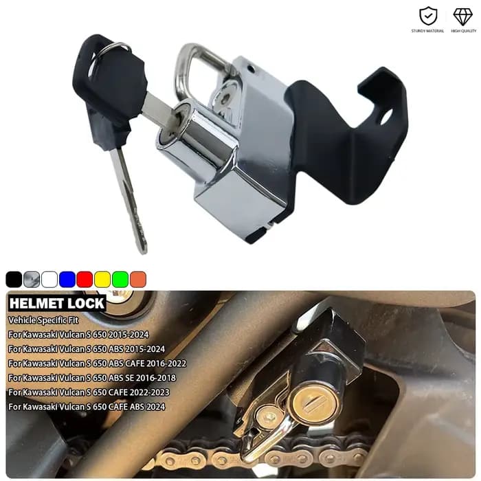 Verrou de casque antivol pour moto avec kit de clés adapté à Kawasaki Vulcan S 650 EN650 CAFE VN650 ABS SE S650 2015-2024